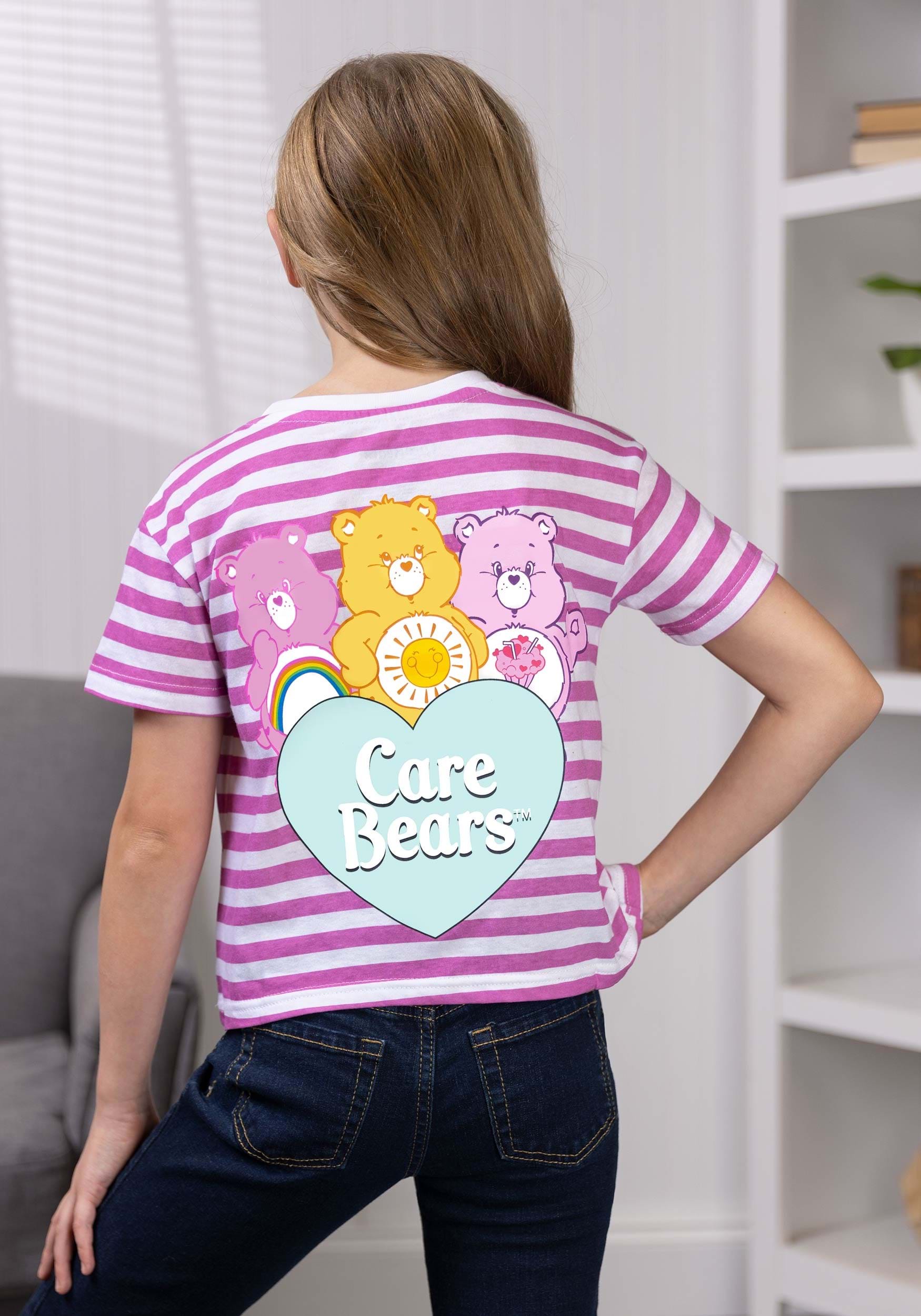 Purple Care Bears Striped Girl's Tee