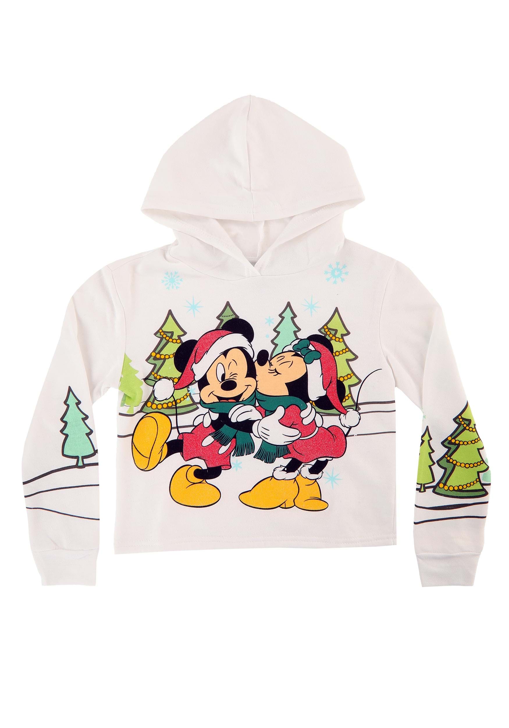 Mickey and Minnie Holiday Skimmer Girls Hoodie