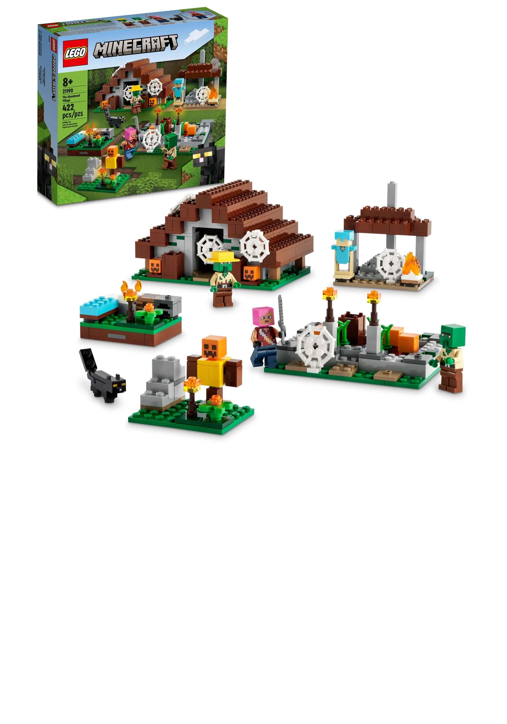 LEGO Minecraft The Abandoned Village Building Toy Set 21190, Featuring Game  Figures Including Zombies and Zombie Hunters with Accessories, Minecraft
