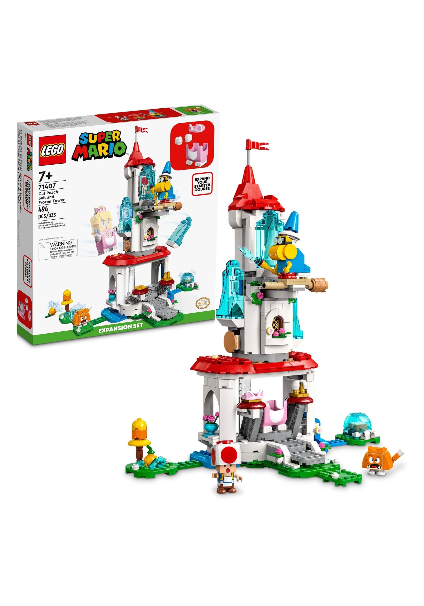 LEGO Super Mario Cat Peach Suit and Frozen Tower Expansion