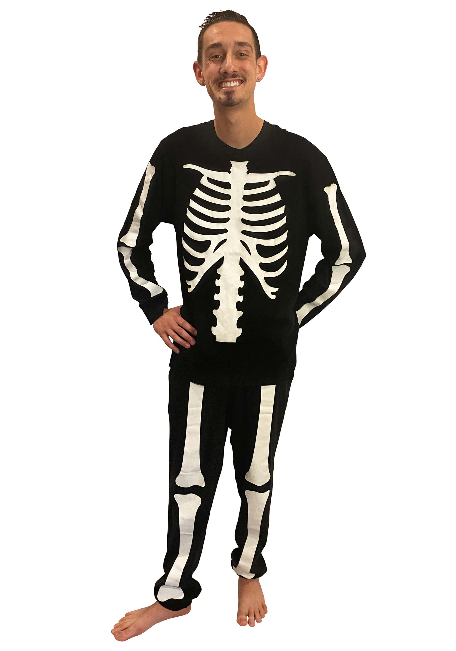 2 Piece Mens Skeleton Jogger Sleep Set | Skeleton Costumes