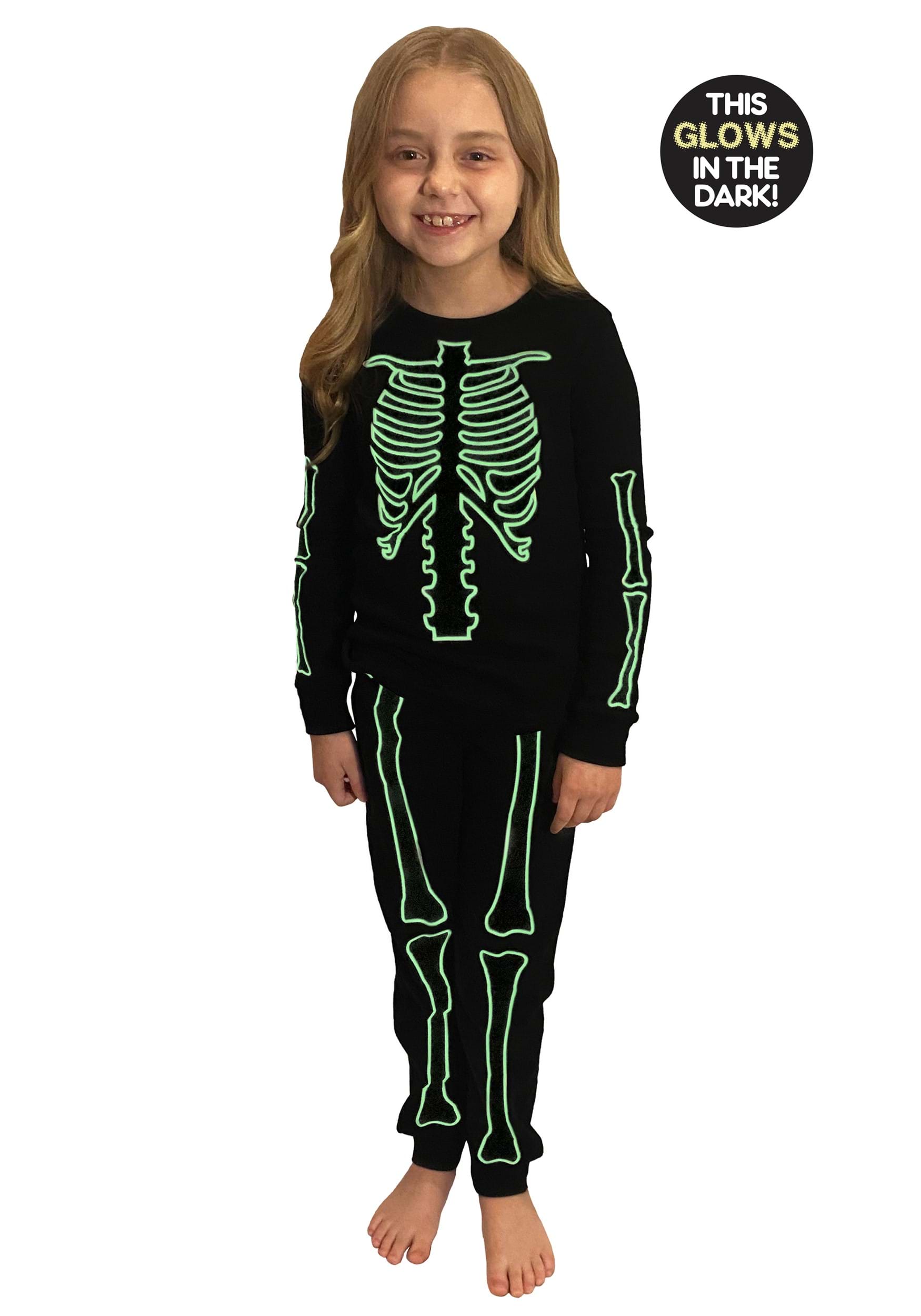 2 Piece Kid's Skeleton Jogger Sleep Set , Skeleton Costumes