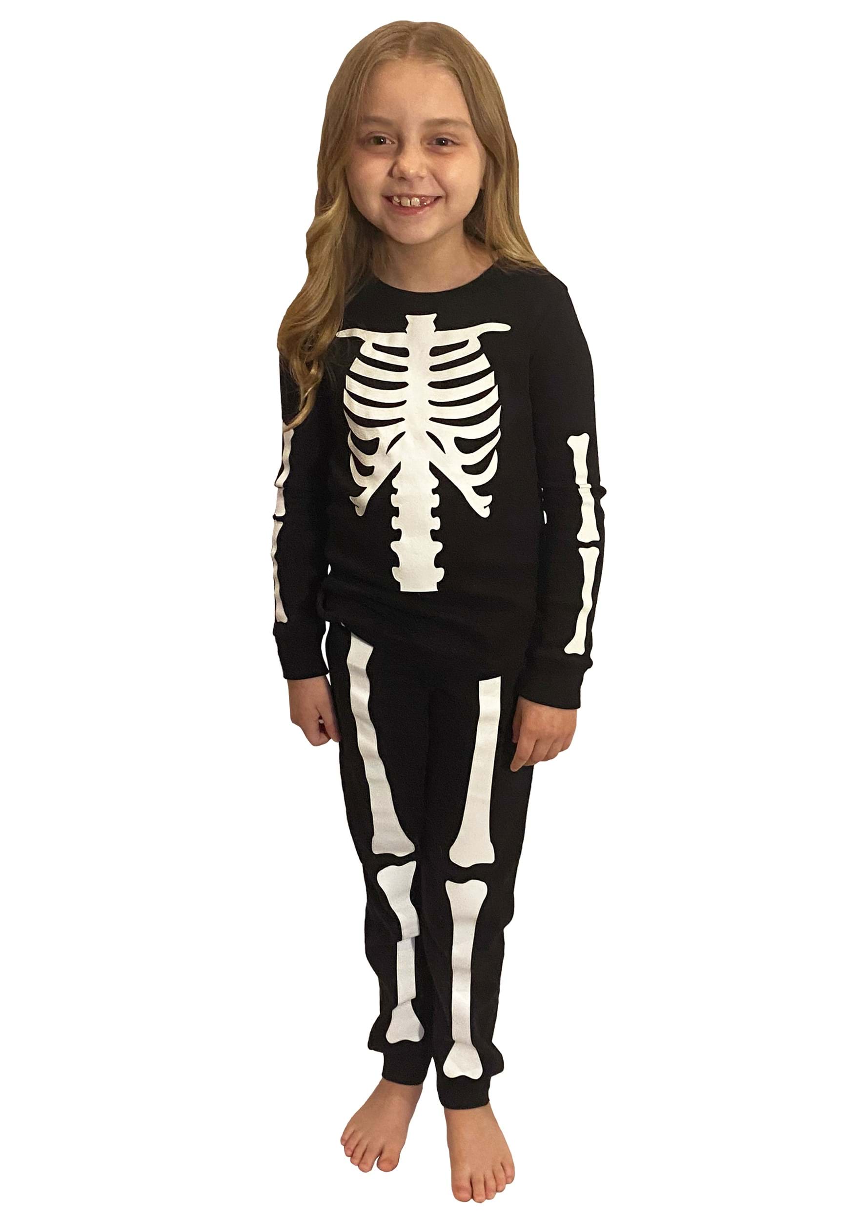 2 Piece Kids Skeleton Jogger Sleep Set | Skeleton Costumes