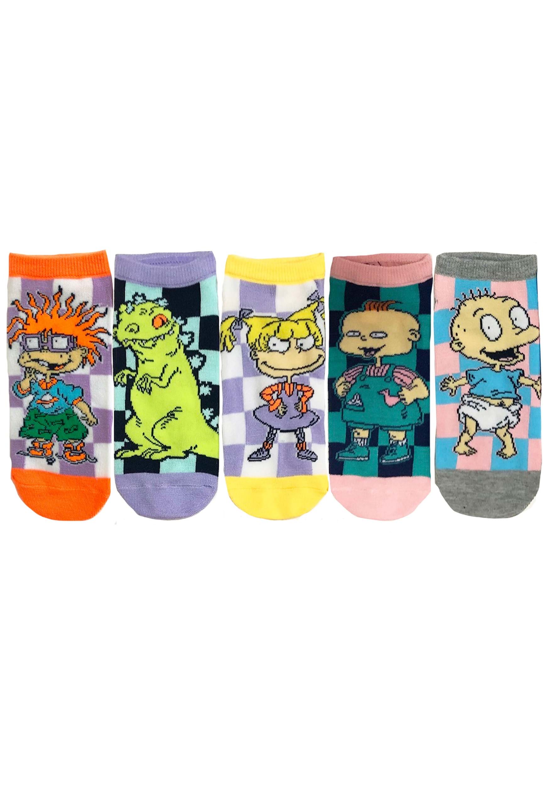 Rugrats Checkerboard 5 Pack Socks for Women