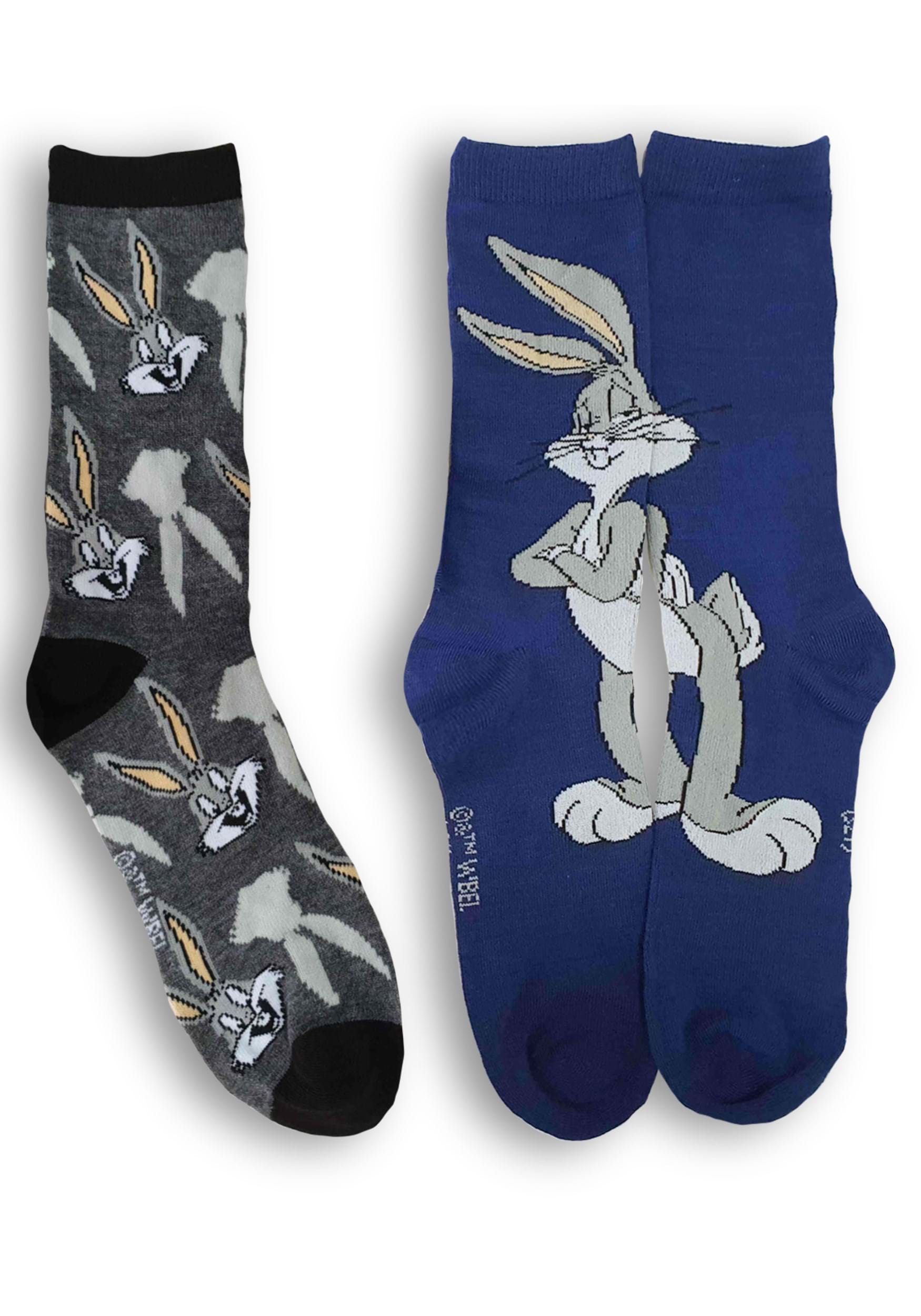 Adult 2 Pack Navy Bugs Bunny Crew Socks