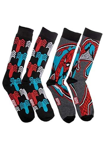 Adult 2 Pack Charcoal Spider-Man Crew Socks
