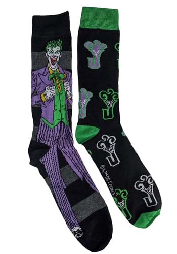 2 Pack Adult Black Joker Crew Socks