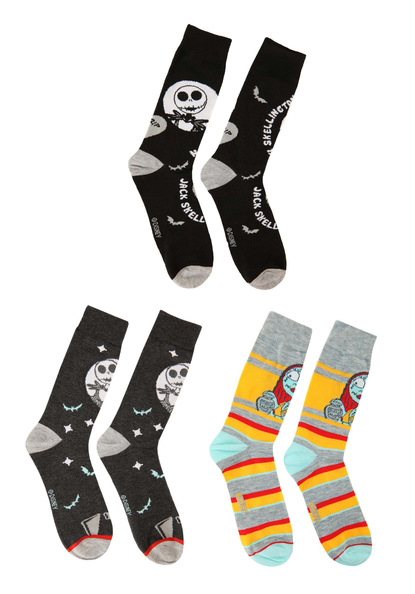 Jack and Sally 3 Pair Casual Socks Pack for Adults