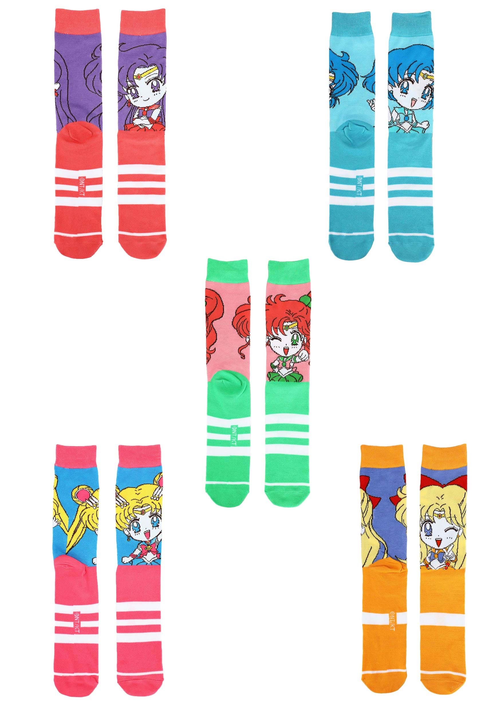 Sailor Moon Characters 5 Pair Pack Casual Socks