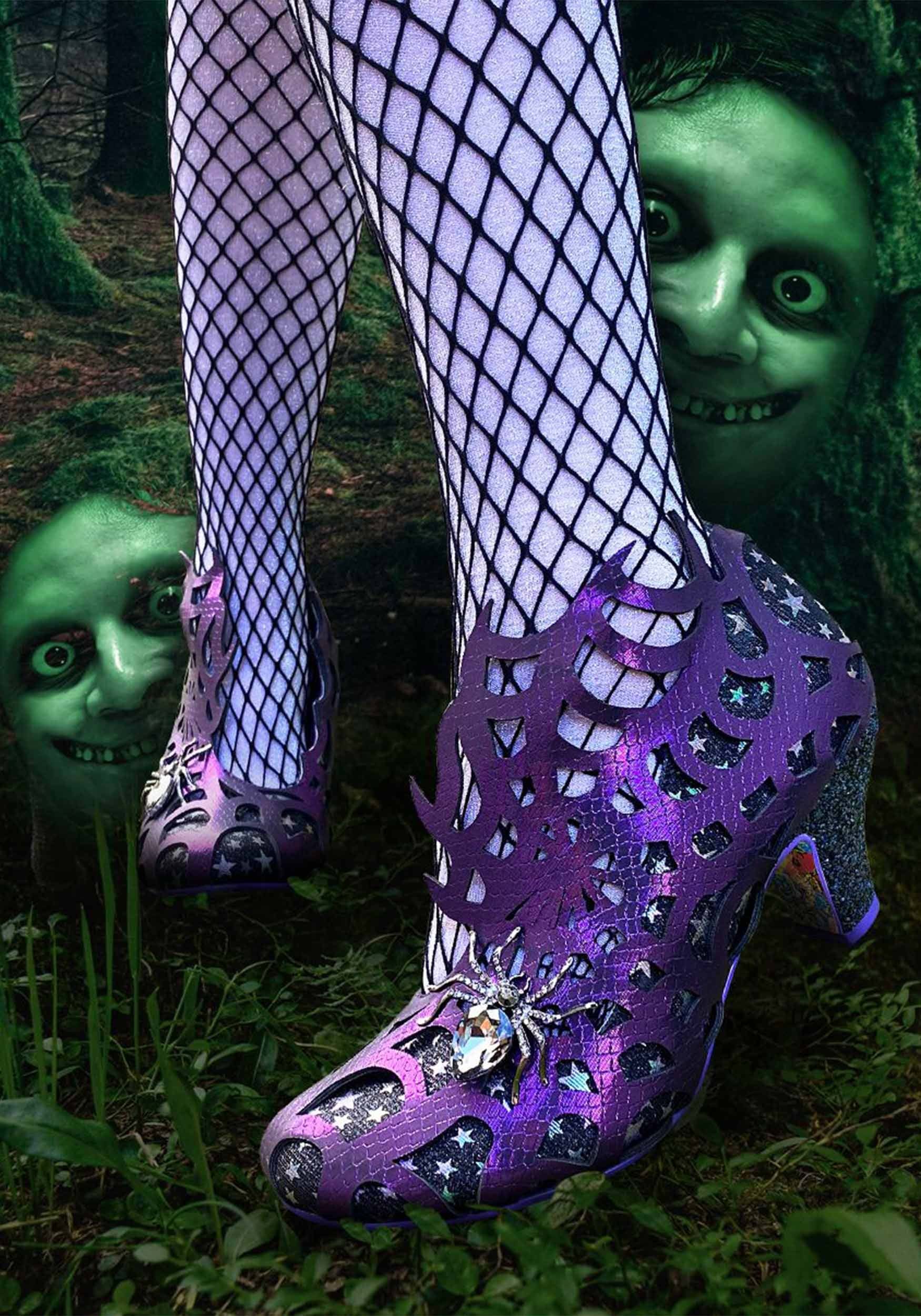 Dømme perler tidligere Irregular Choice Spider On the Web Purple Heels