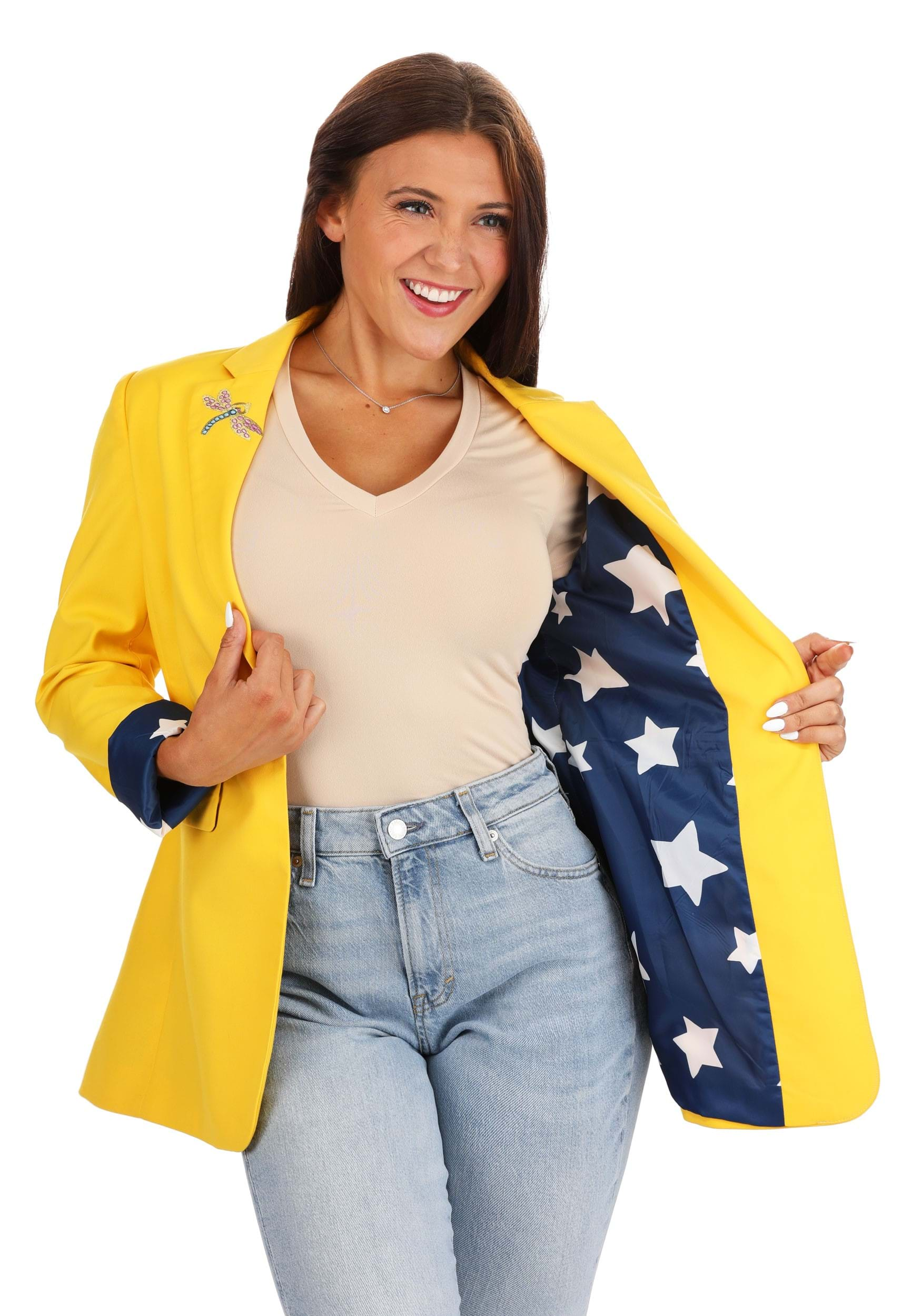 Coraline Womens Yellow Blazer | Adult Suit Coats & Blazers