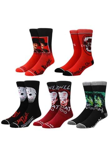 Horror Icons 5 Pack of Crew Socks