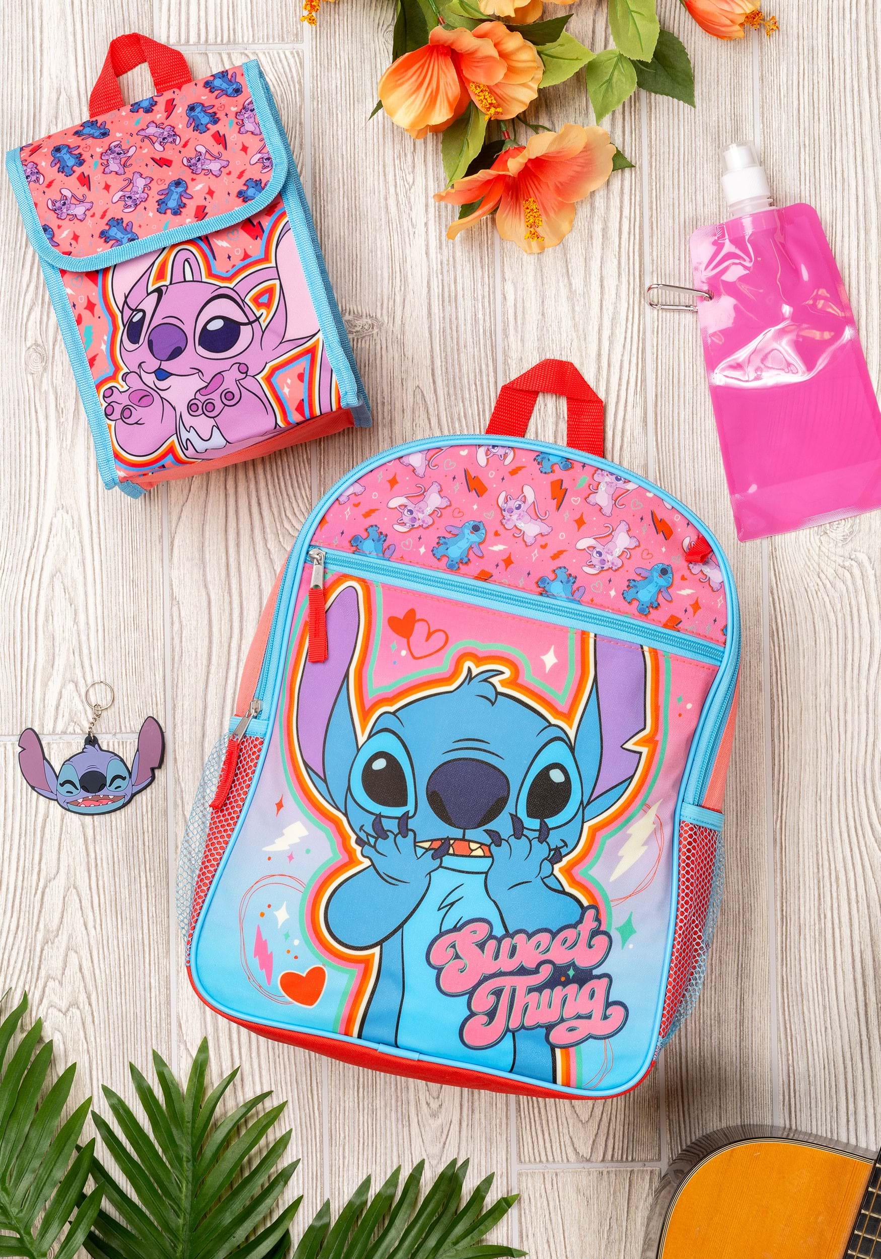 5 Piece Stitch & Angel Large Backpack Set