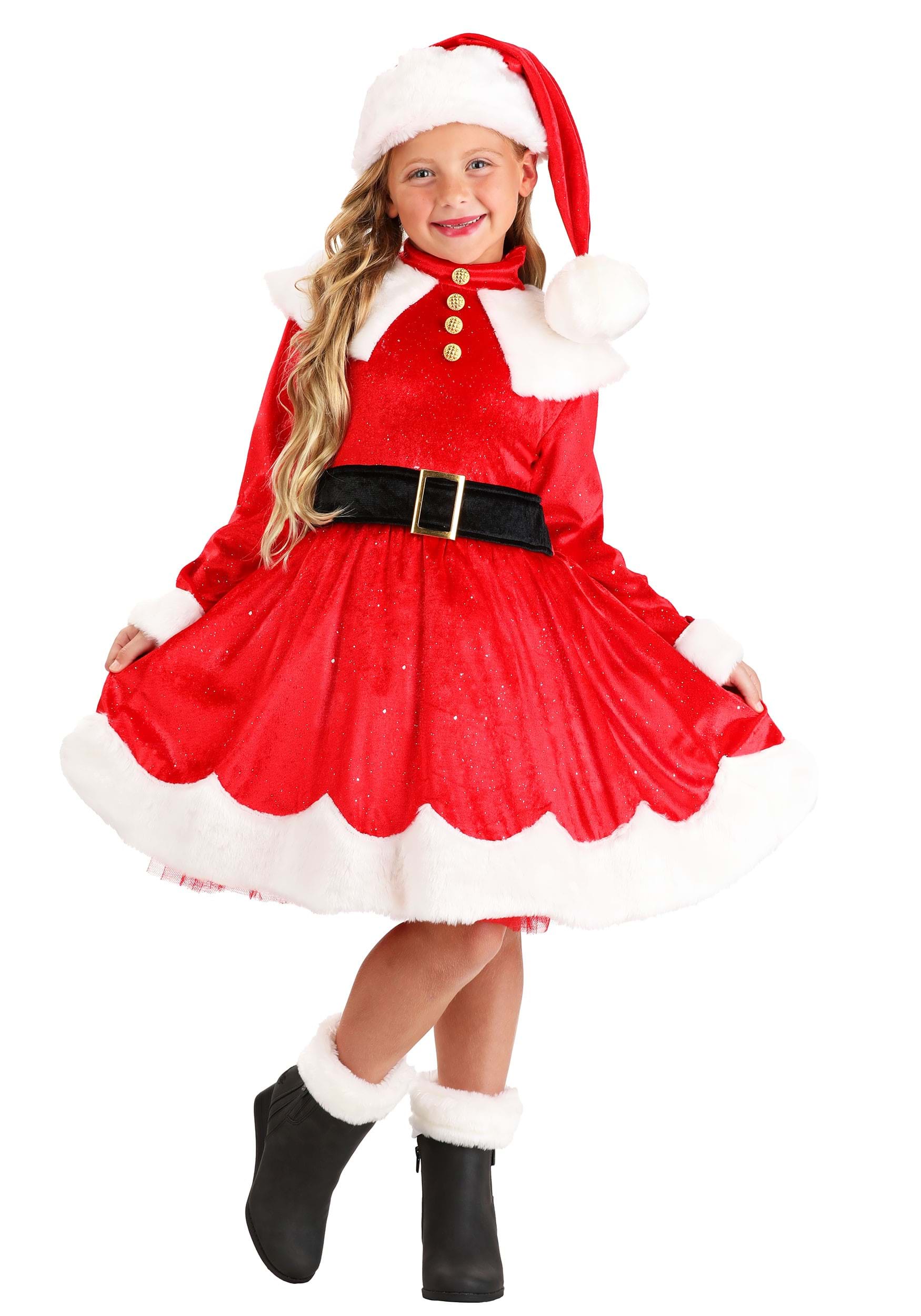 Girls Premium Santa Costume Dress | Christmas Costumes
