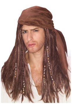 Mens Realistic Seafaring Pirate Wig