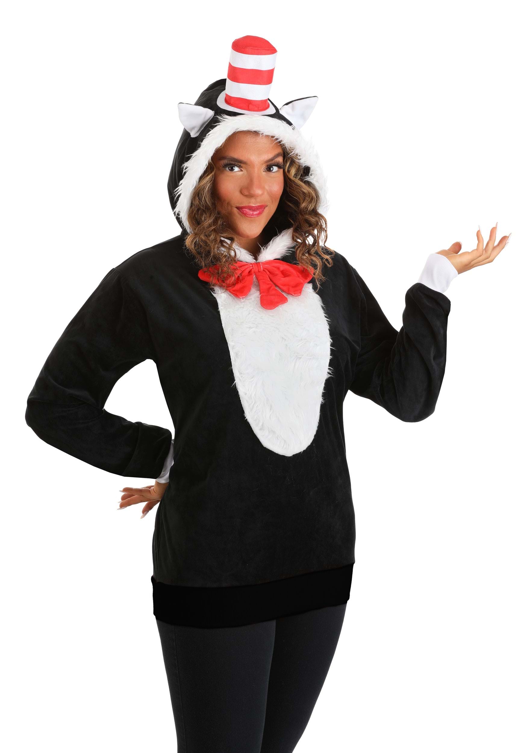 Cat in the Hat Hoodie Costume Top for Adults | Dr. Seuss Costumes
