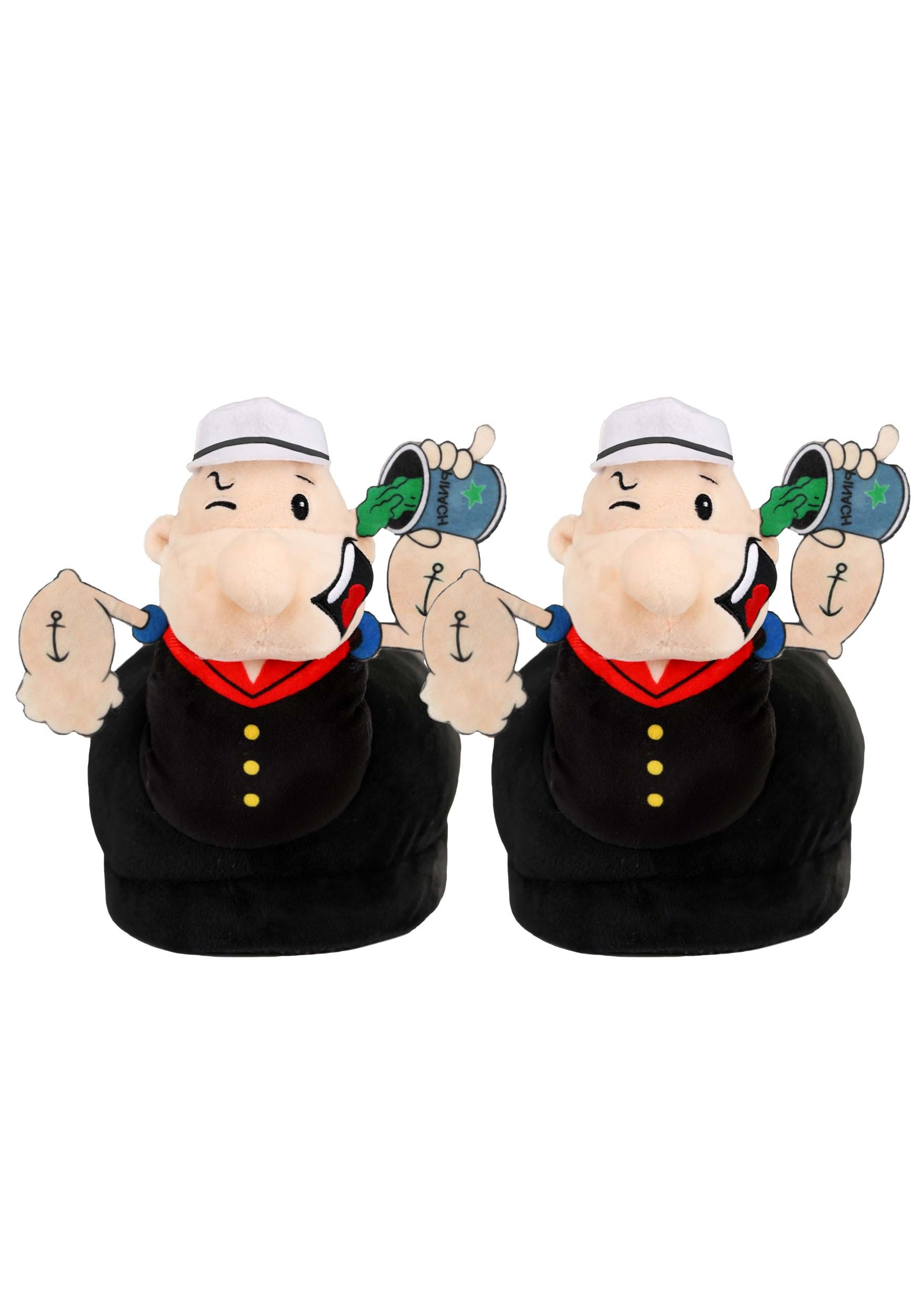 Adult Popeye Plush Character Slippers | Popeye Accessories