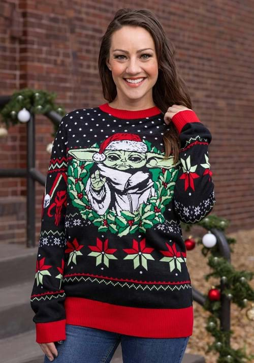 GROGU WREATH HOLIDAY SWEATER