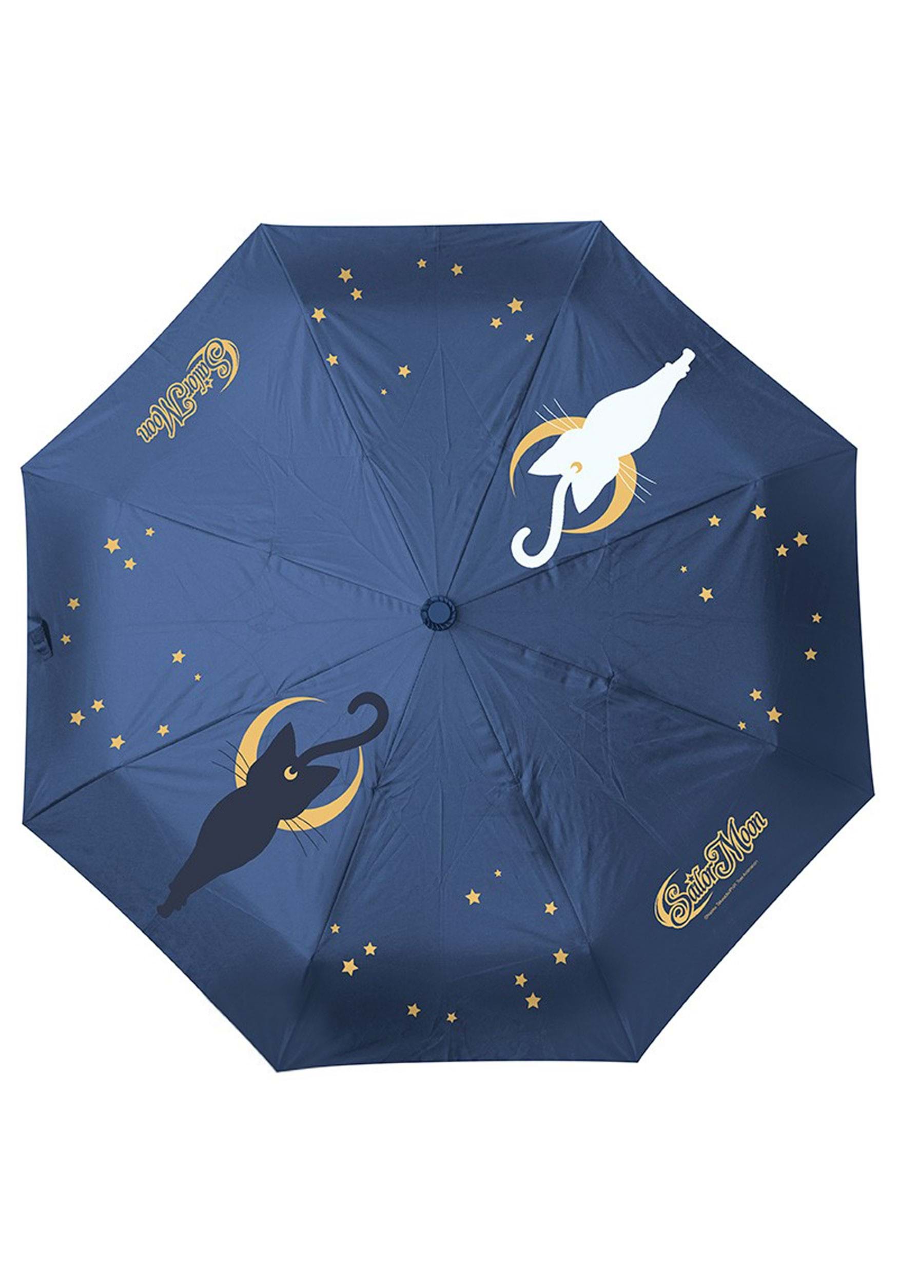 Sailor Moon Luna and Artemis Blue Umbrella