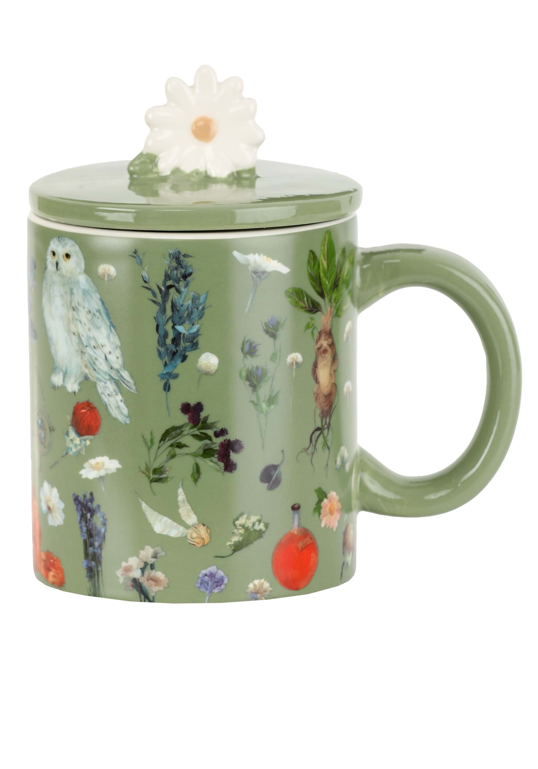 Harry Potter Fantasy Floral 18oz. Ceramic Mug with Lid