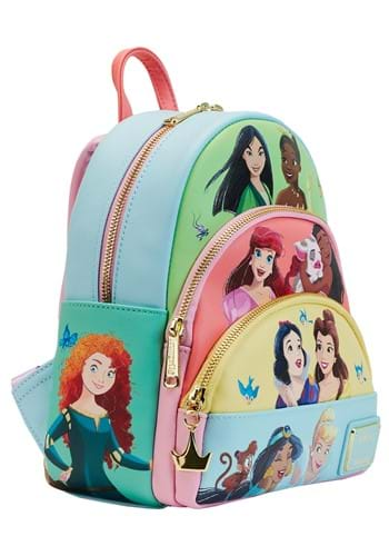 Disney Princess Collage Triple Pocket Loungefly Mini Backpack