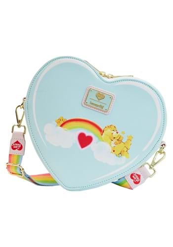 Loungefly Care Bears Heart Cloud Party Crossbody Bag with Rainbow Strap