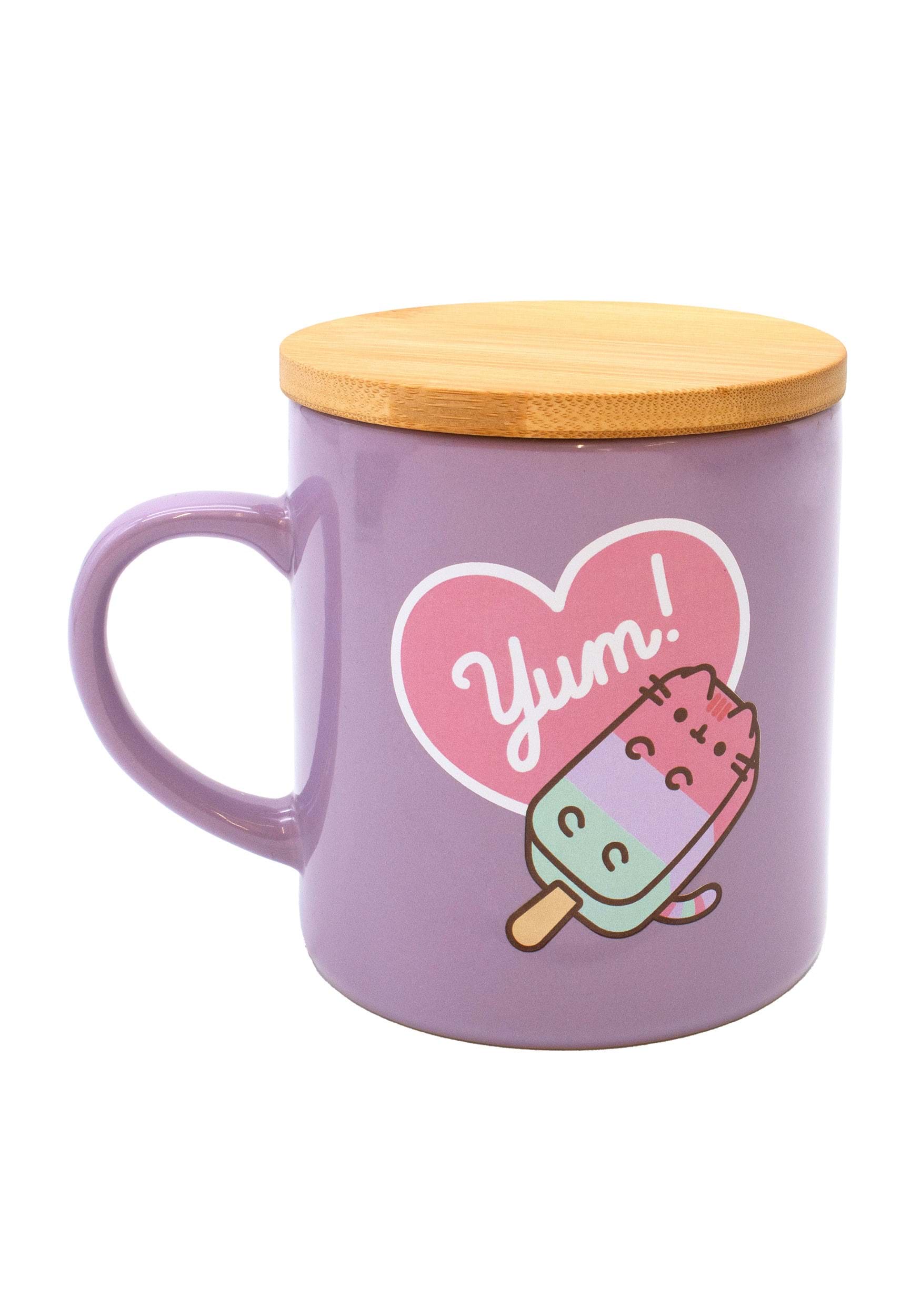 Pusheen Purple Ice Cream Yum Coaster Mug | Pusheen Gifts | Adult | Womens | Purple/Pink/White | One-Size | Isaac Morris LTD