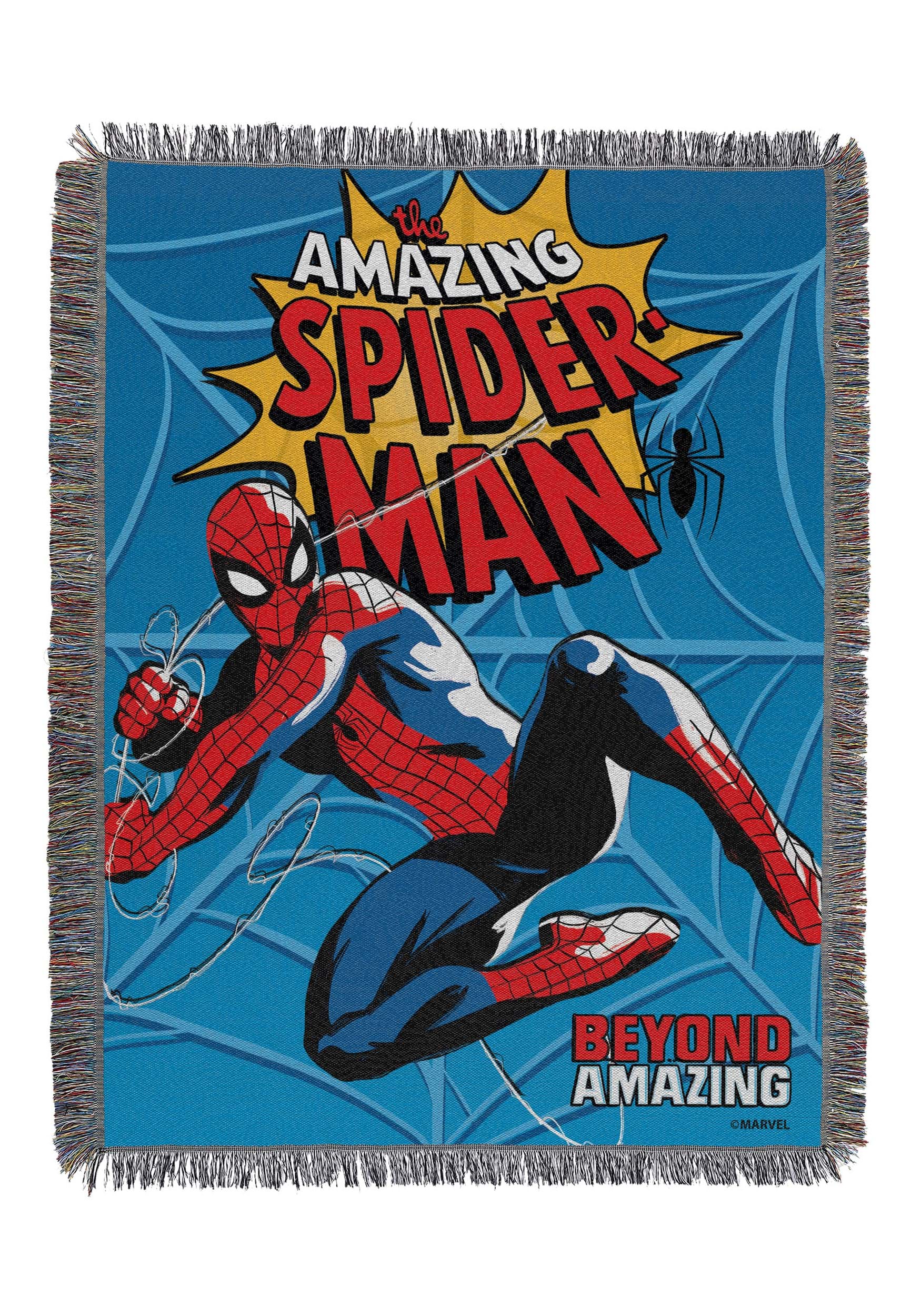 Spider-Man Flying Webs Woven Tapestry Throw Blanket