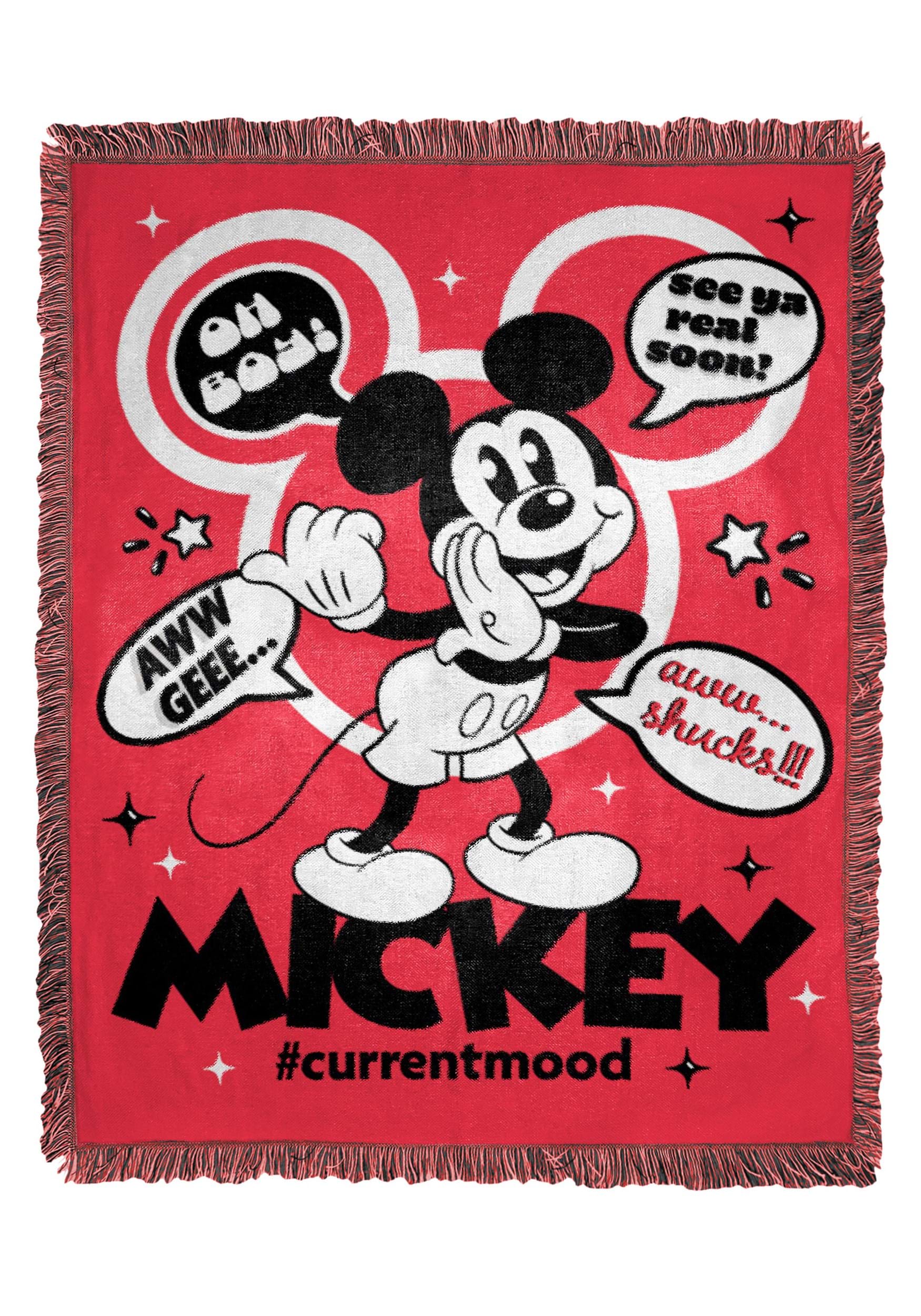 Mickey Mouse Awww Shucks Woven Jacquard Throw Blanket