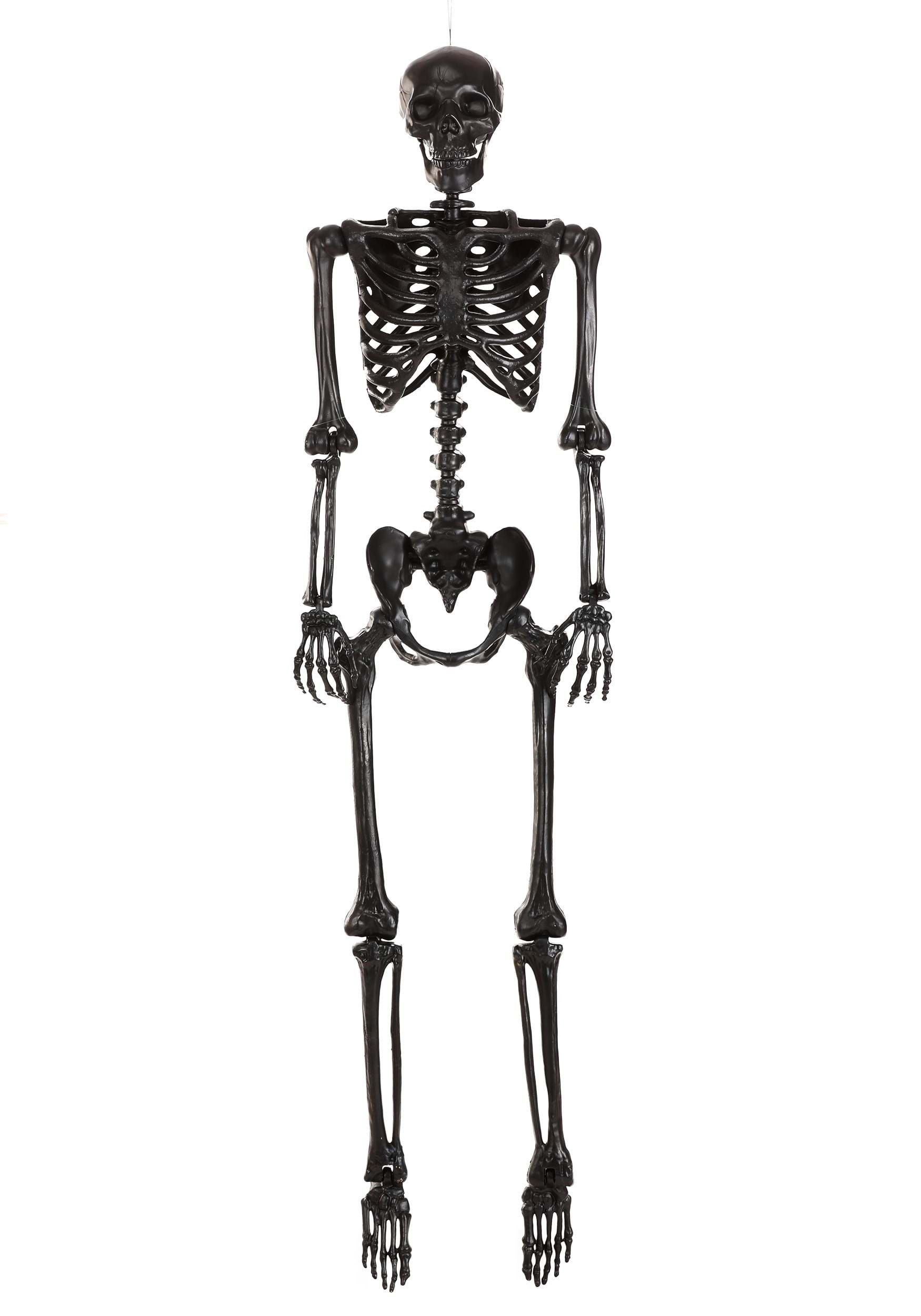 Photos - Other interior and decor Bones FUN Costumes Crazy  Poseable Skeleton in Black Halloween Prop Black F 