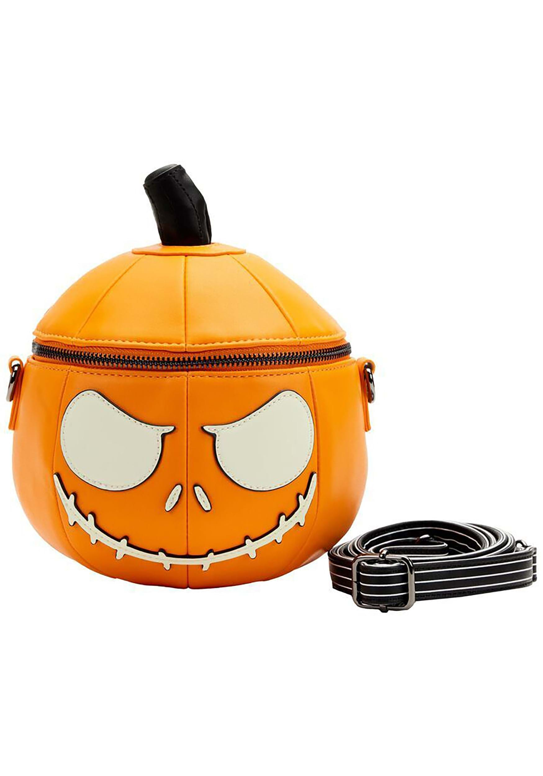 Glow in the Dark Jack O Lantern Pumpkin Crossbody Bag in Vinyl –  www.