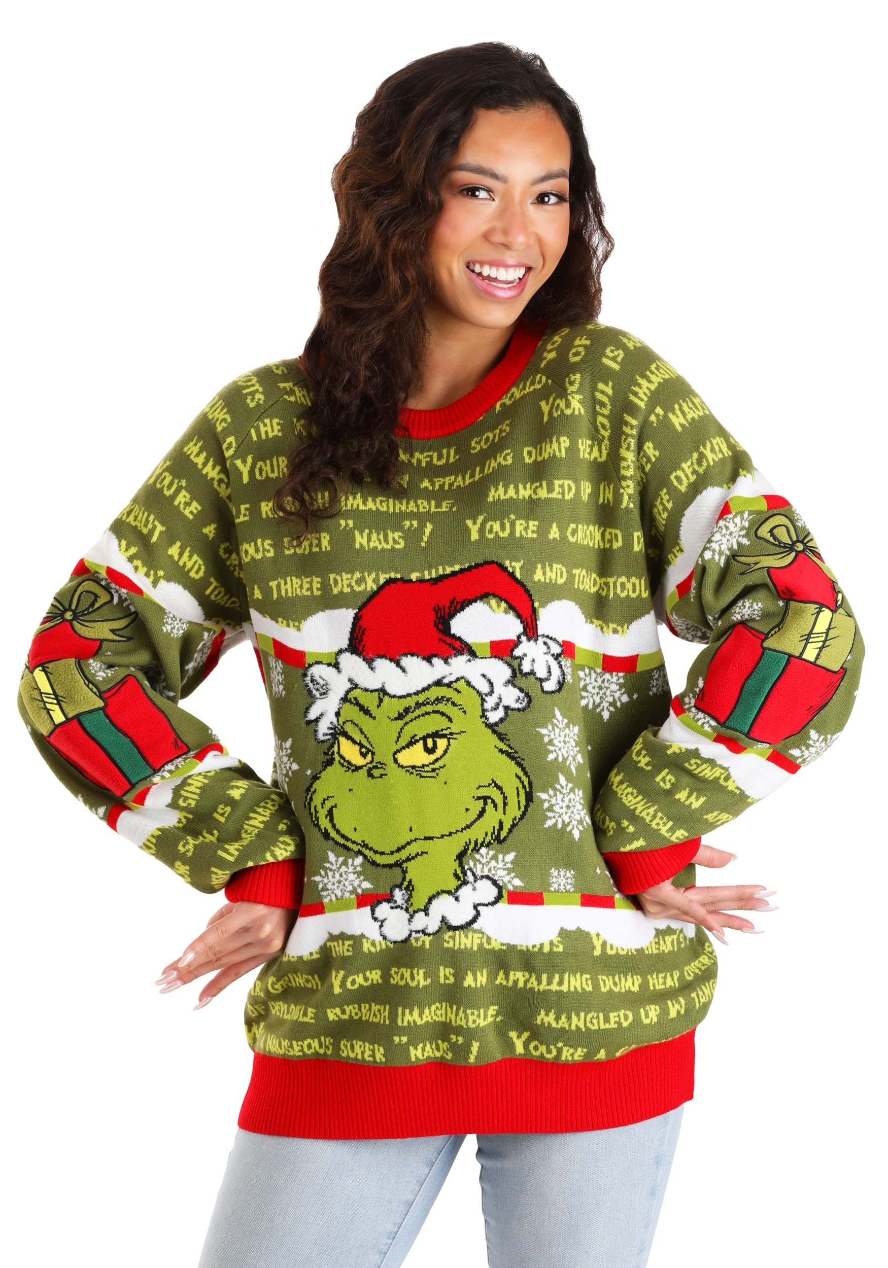 You're A Mean One Mr. Grinch Adult Sweater , Christmas Sweaters