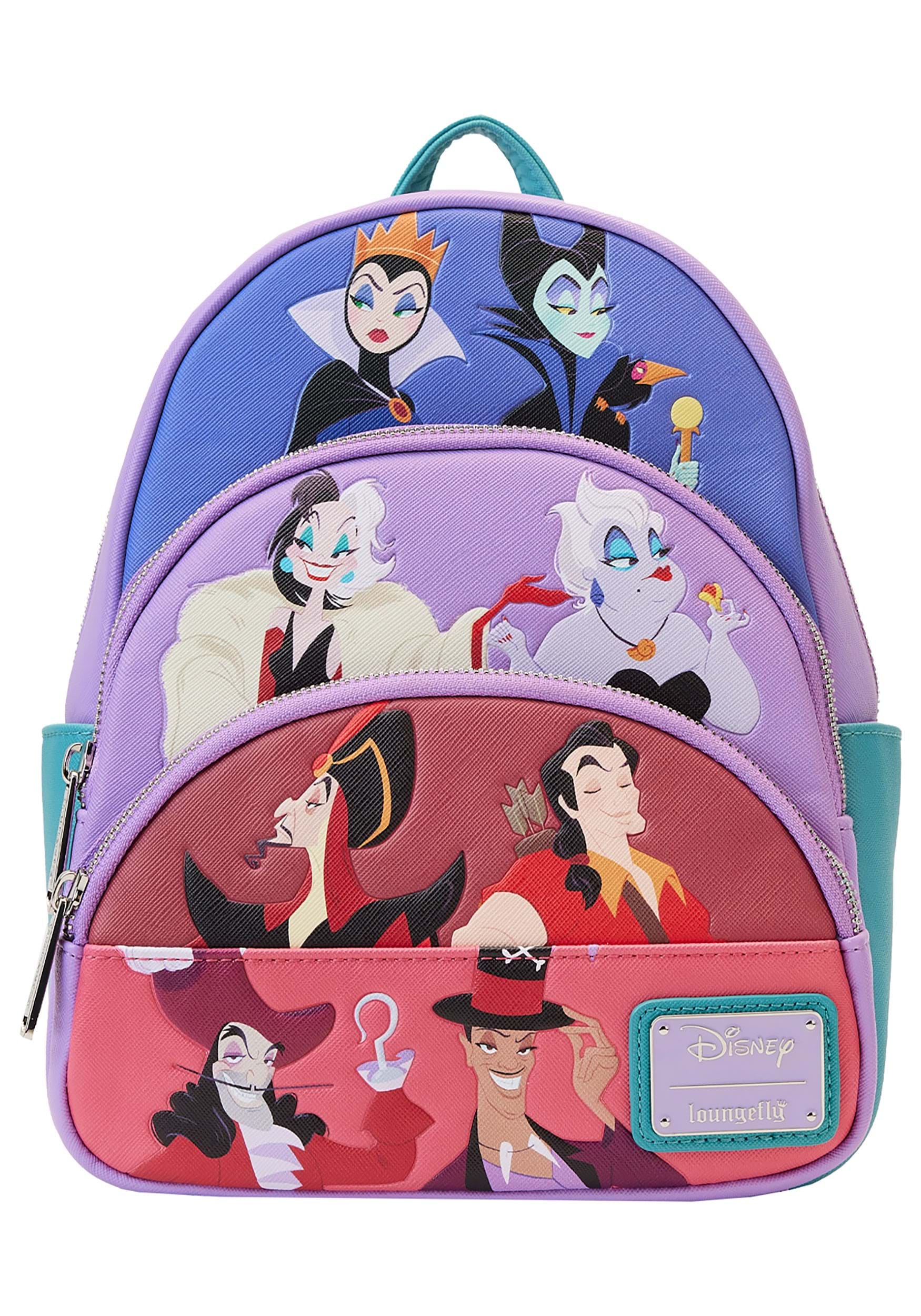 Disney Villains Color Block Triple Pocket Loungefly Mini Backpack
