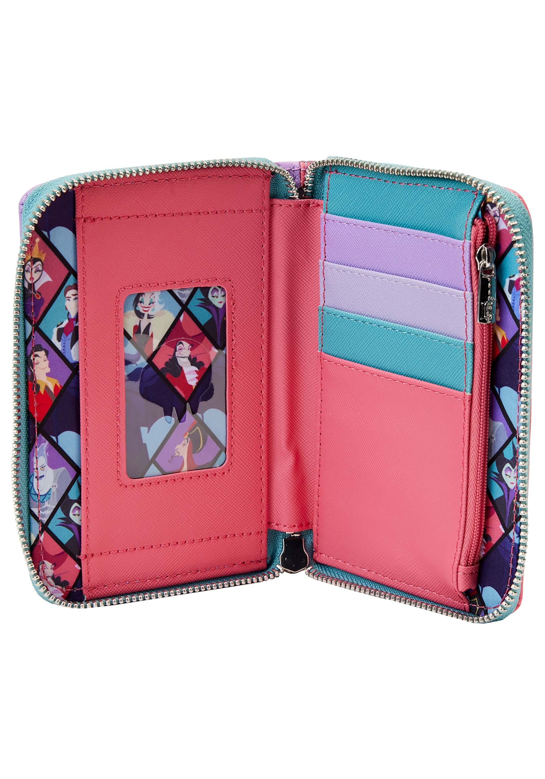 Disney Villains Color Block Zip Around Wallet By Loungefly