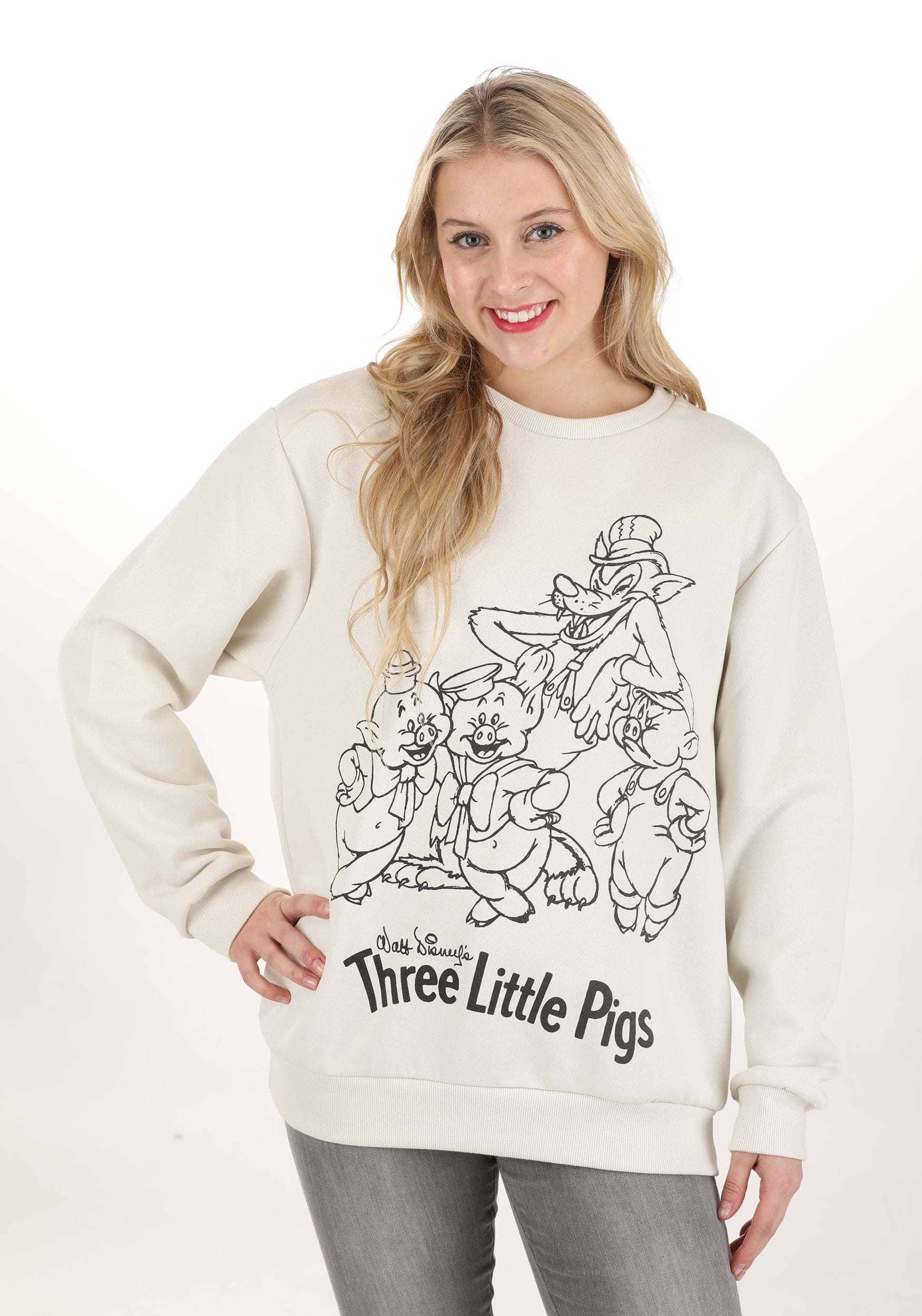 Cakeworthy Three Little Pigs Crewneck Adult Sweatshirt