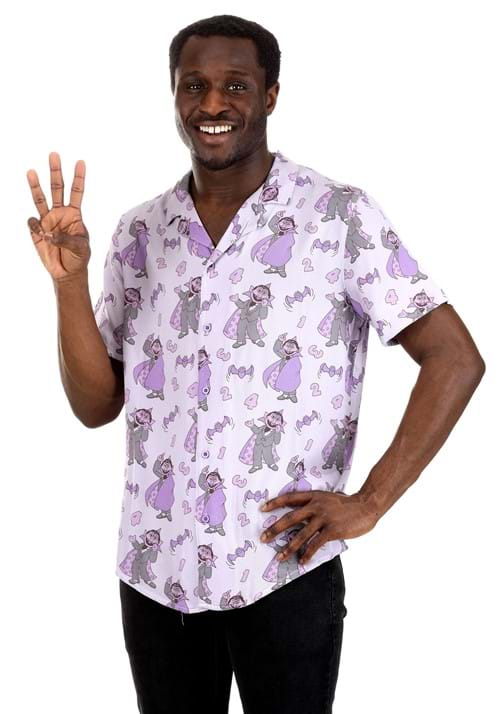 Adult Cakeworthy Sesame Street The Count Button Up Shirt