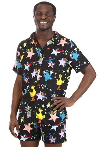 Adult Cakeworthy Sesame Street Stars Button Up Shirt