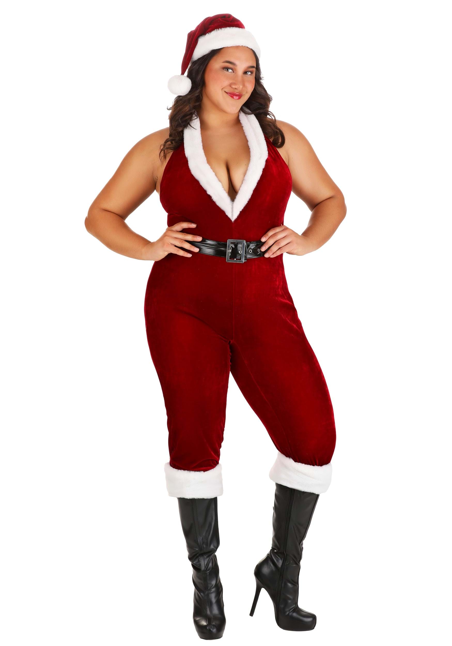 Plus Size Sexy Santa Bodysuit Womens Costume | Christmas Costumes