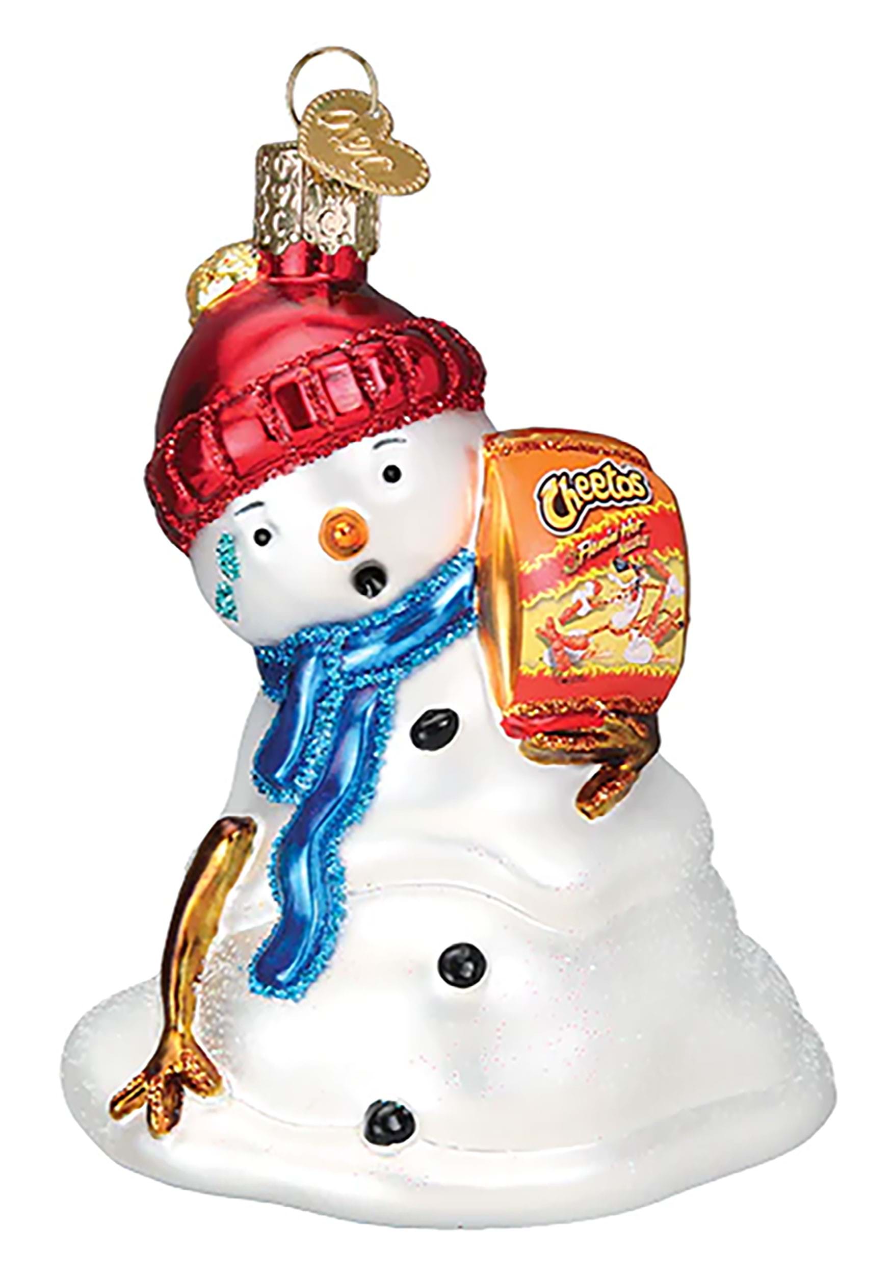 Snowman Melting With Hot Cheetos Christmas Tree Ornament