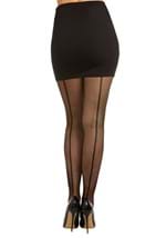Black Fishnet Pantyhose w/ Back Seam for Women Alt 1