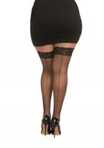 Plus Size Black Fishnet Thigh High Alt 1