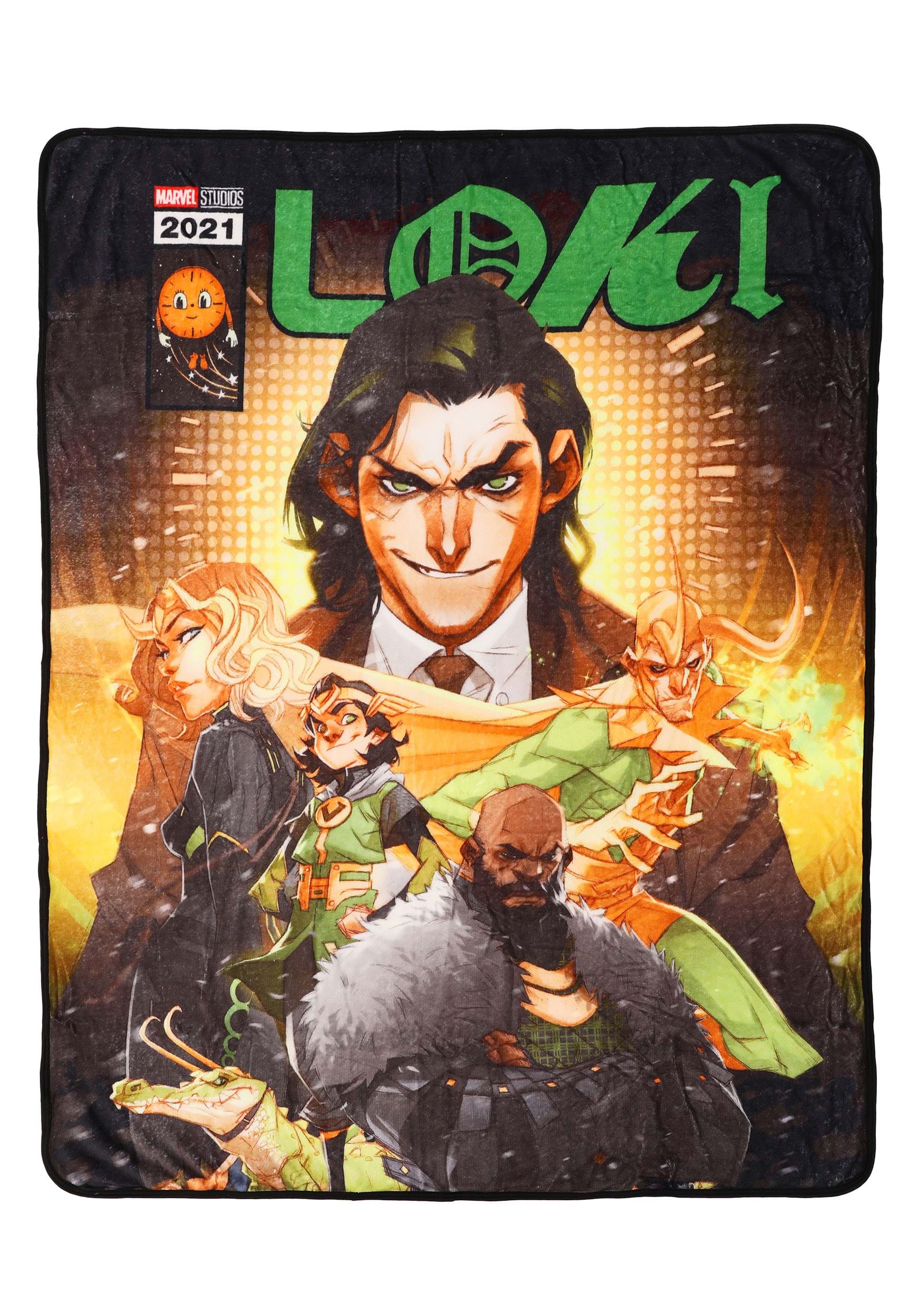 Marvel Loki Variant Comic Art Micro Raschel Blanket , Marvel Blankets