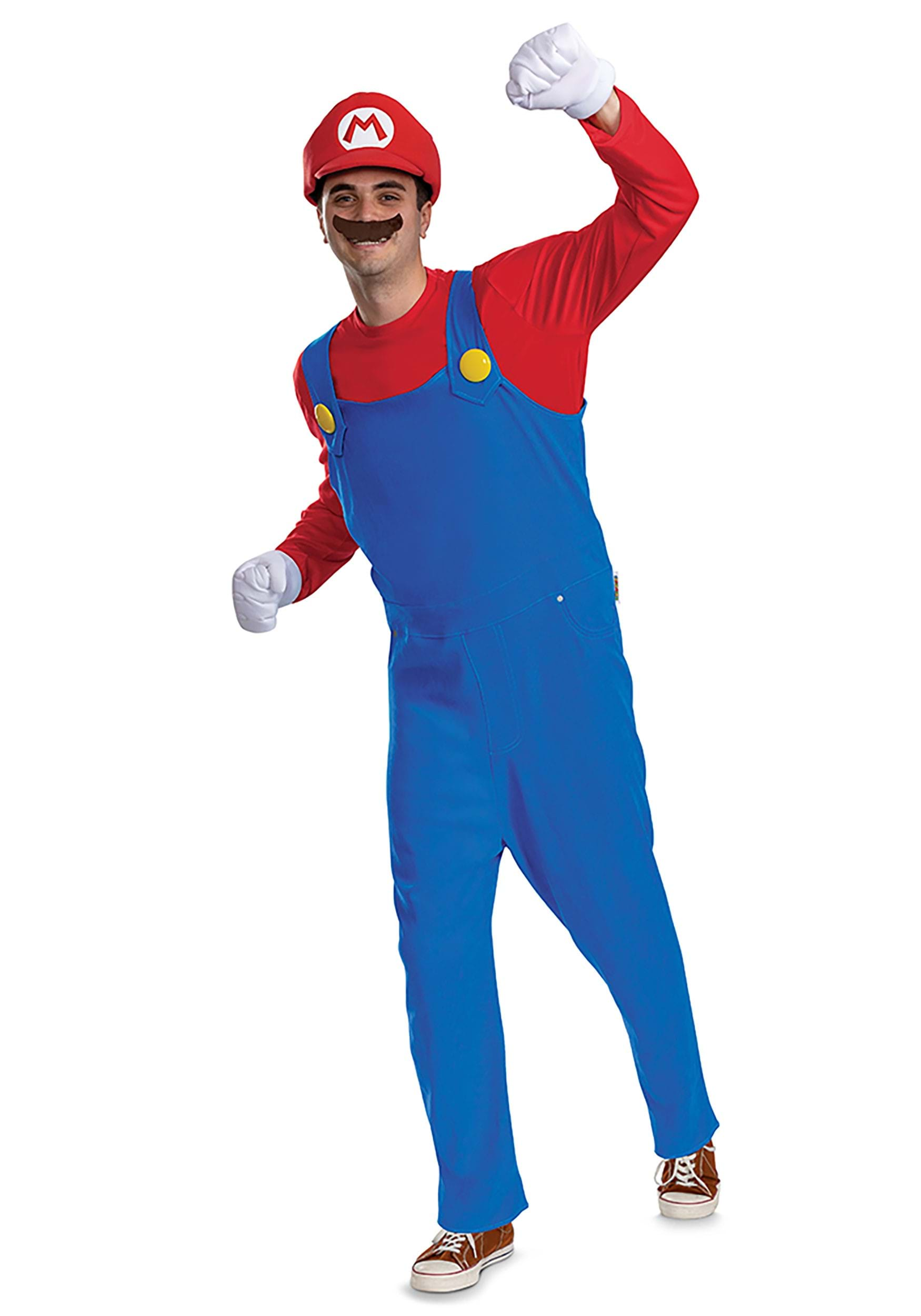 Mario Costume Boys Large 10-12 Suit Hat Only Red Halloween Super Mario Bros