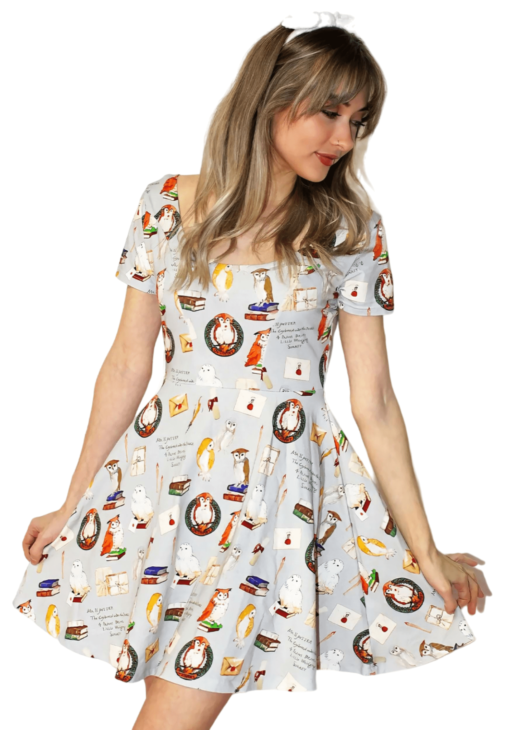 Cakeworthy Owl Post Scoop Neck Womens Dress