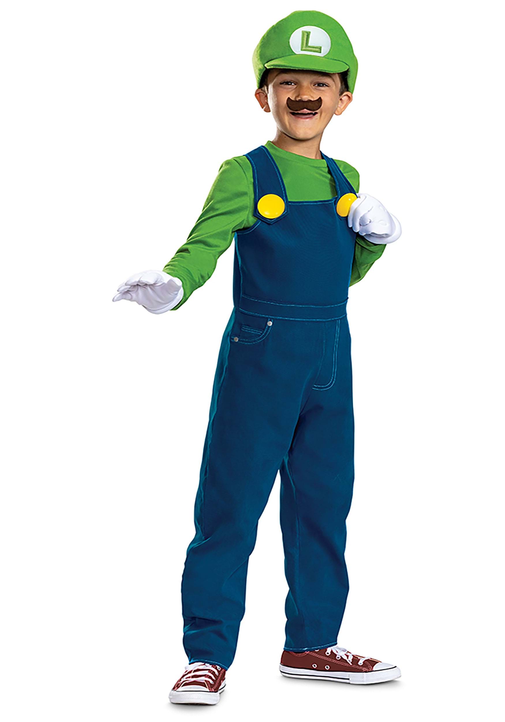 Super Mario Bros Premium Luigi Costume for Kids