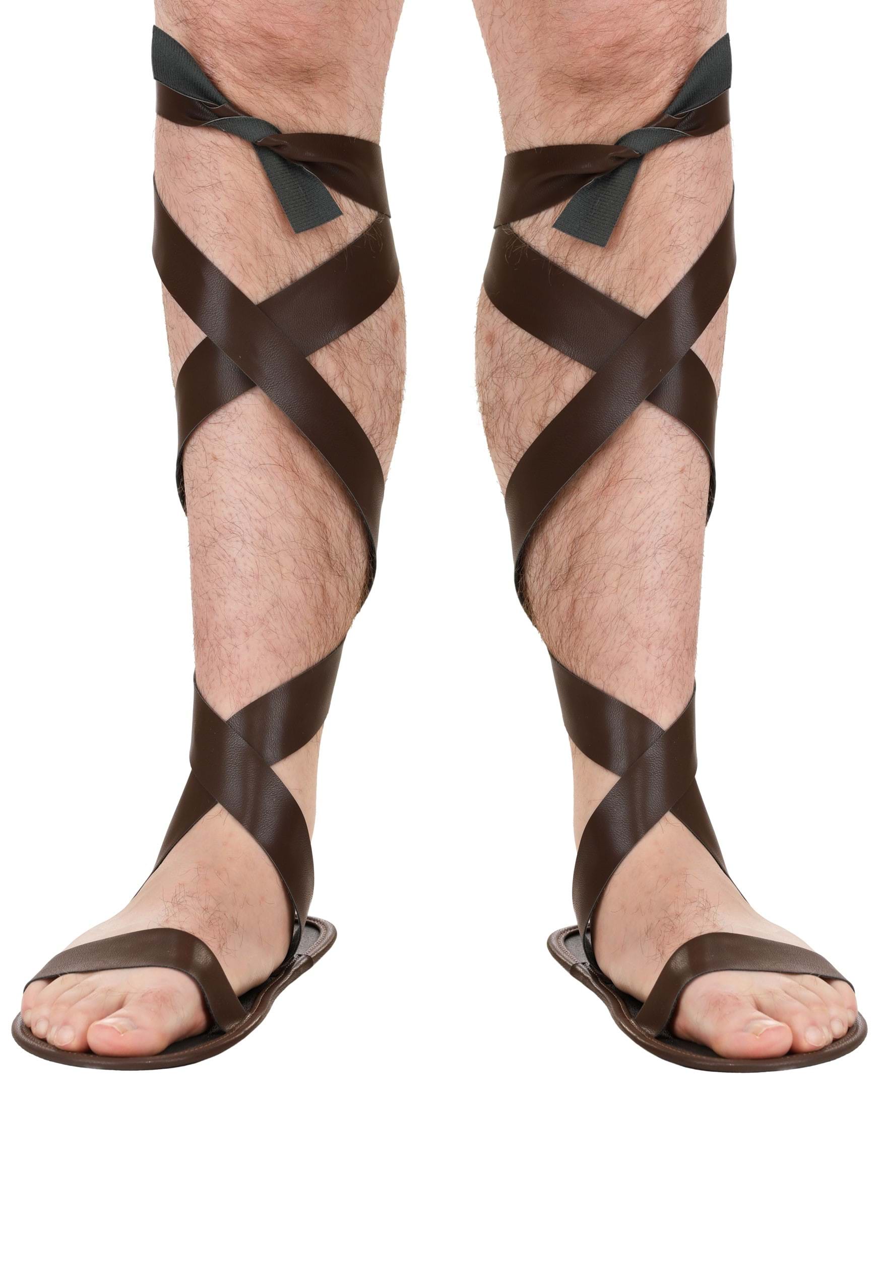Classic Roman Brown Costume Sandals for Men | Costume Shoes