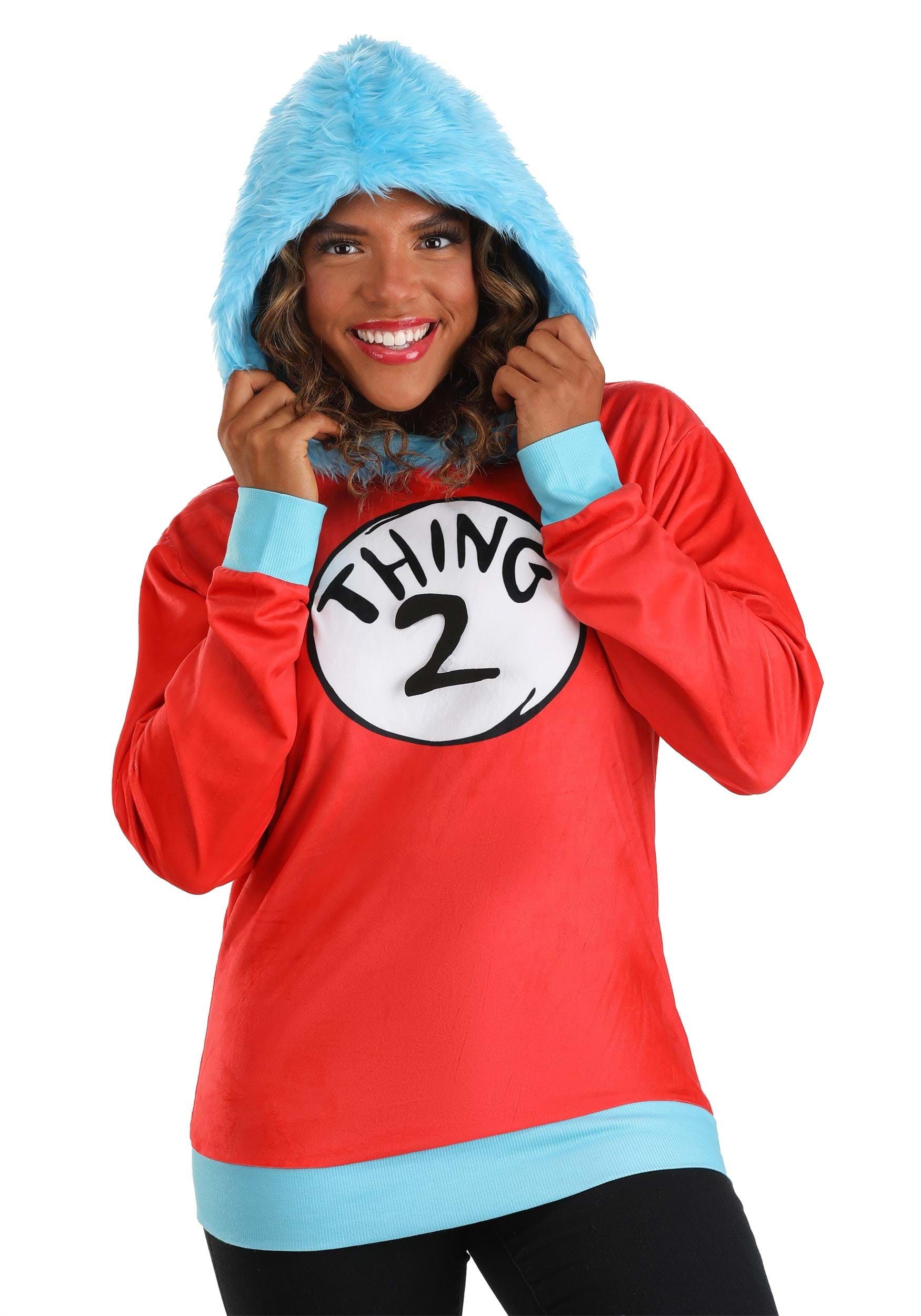 Dr. Seuss Thing 1 & 2 Hoodie Costume Top for Adults | Dr. Seuss Costumes