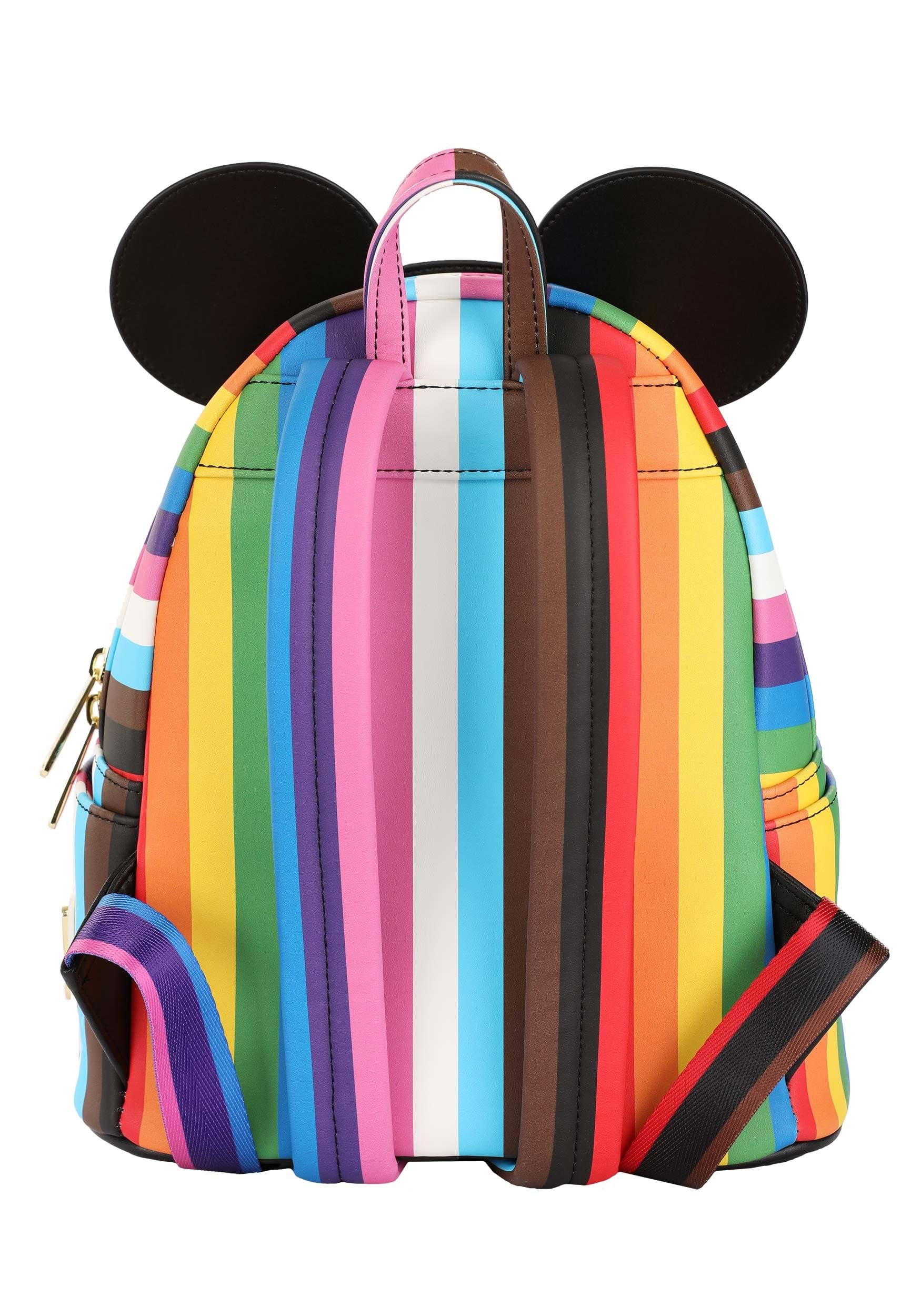 Loungefly Mickey Mouse Pride Backpack, Rainbow Flag Bag, Pride Bags for Lgbt Pride Month, Rainbow Striped Gifts & Accessories
