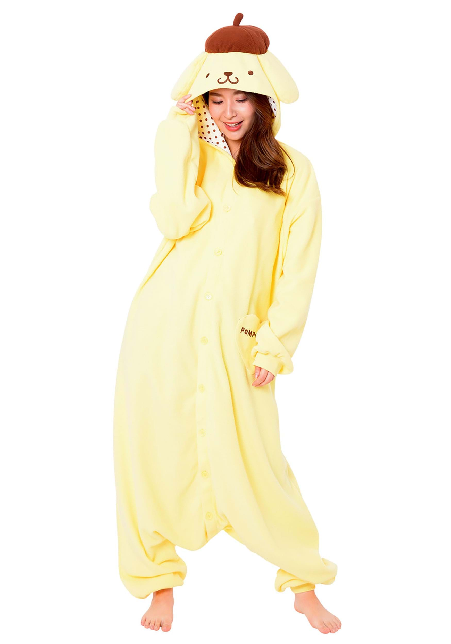 Sanrio Pompompurin Kigurumi Adult Costume , Kawaii Onesie