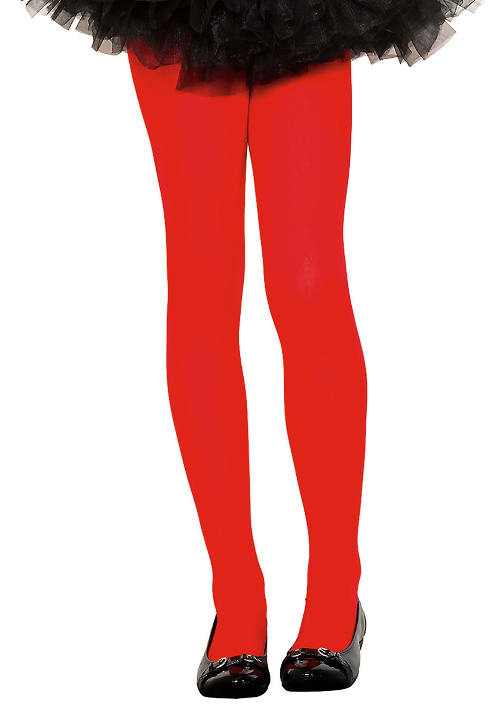 Kids Red Opaque Tights | Kids Costume Accessories